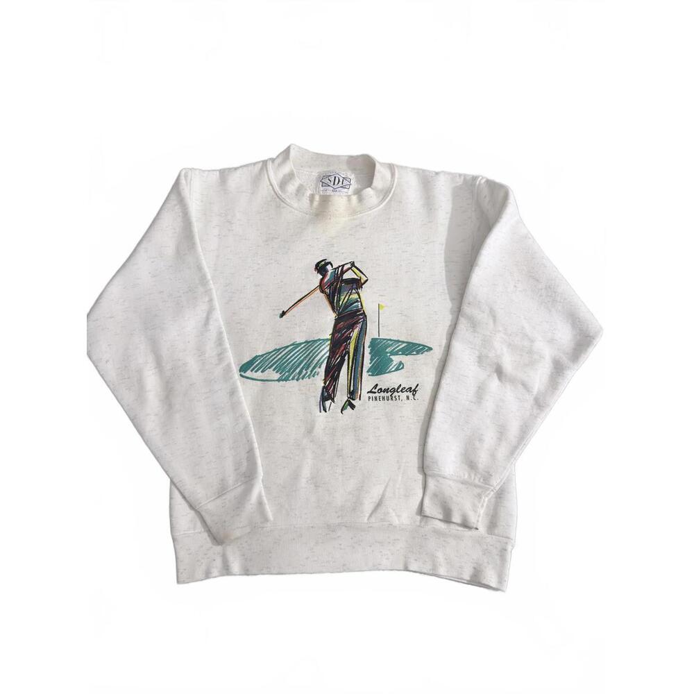 Vintage Golf Sweatshirt for Longleaf CC in NC - Light Heather Gray - Medium